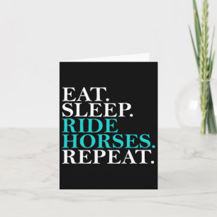 Carte Mangez Sleep Ride Chevaux Répéter Funny Horseback
