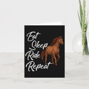 Carte Mangez Sleep Ride Horse Répéter Horseback Racine R