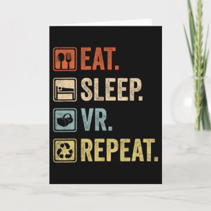 Carte Mangez Sleep Vr Répéter Jeu Vintage Jeu Virtual R