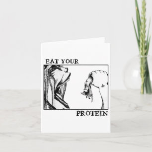 Carte Mangez votre Protein Funny Gymer