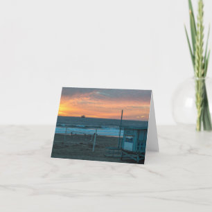 Carte Manhattan Beach au coucher du soleil de plage d'EL