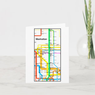 Carte Manhattan New York Nyc Plan de Métro Rétro Rail Tr