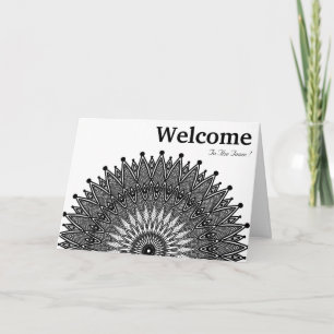 Carte Manière d'accueil minimaliste de Mandala noir