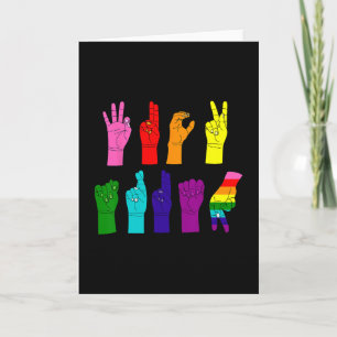 Carte Manifestation anti-Trump ASL Langue des signes LGB