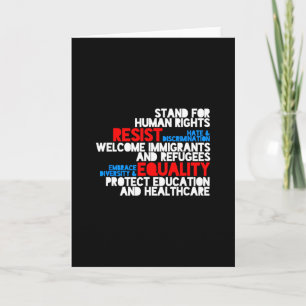 Carte Manifestation anti Trump Droits de l'Homme Résiste