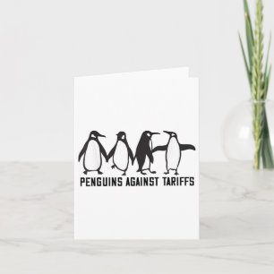 Carte Manifestation de pingouins vintages contre les pin