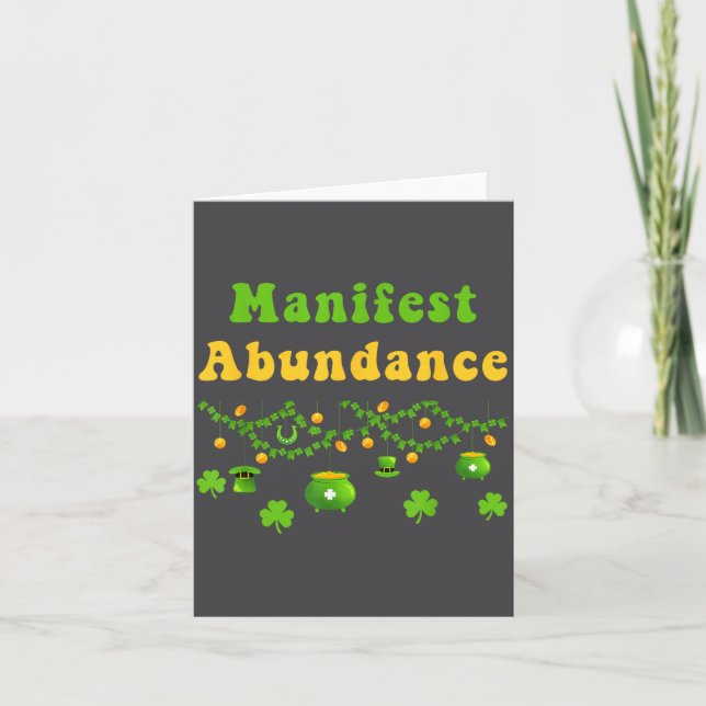 Carte Manifester l'abondance St. Patrick's Day Shamrock  (Devant)