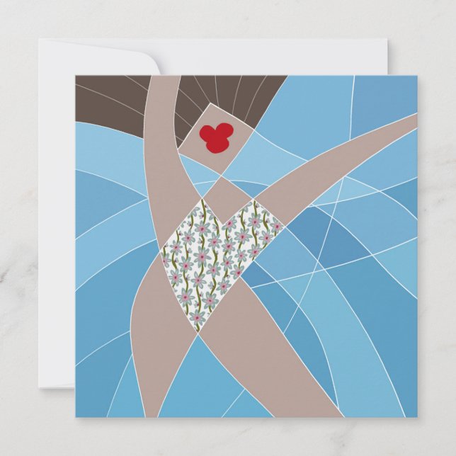 Carte Mannequin de maillot de bain amusant de plage Mode (Devant)