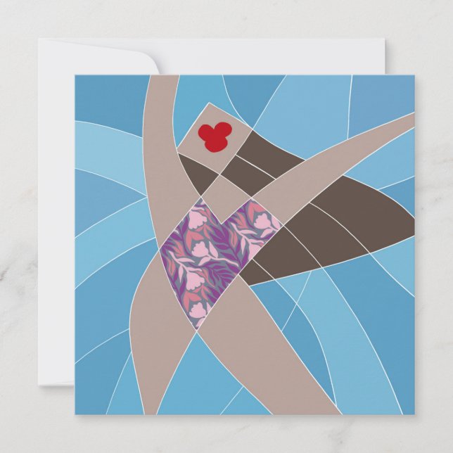 Carte Mannequin de maillot de bain Fun Beach Babe, Art d (Devant)