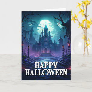 Carte Manoir déplaisant hanté   Bonne Halloween