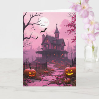 Carte Manoir Fuchsia halloween