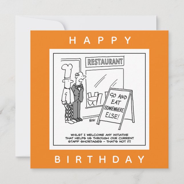 Carte Manque de personnel dans l'industrie de l'accueil (Devant)