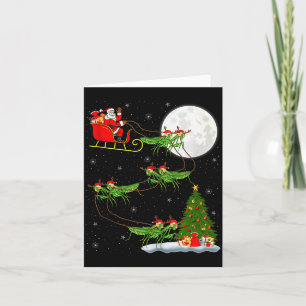 Carte Mantis insecte Père Noël traîneau volant drôle mag