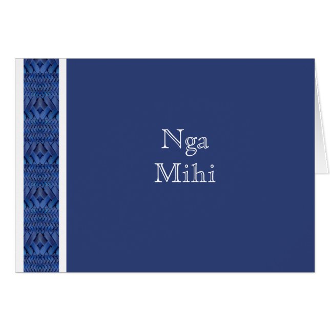 CARTE MAORIE :  Carte bleue de Nga Mihi (Devant horizontal)