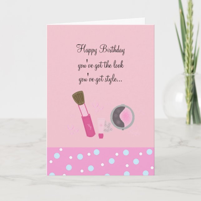 Carte Maquillage rose Vous Avez Du Style (Devant)