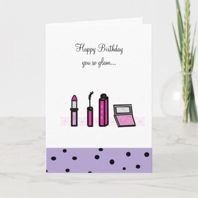 Carte Maquillage Rose Vous Si Glamour (Devant)