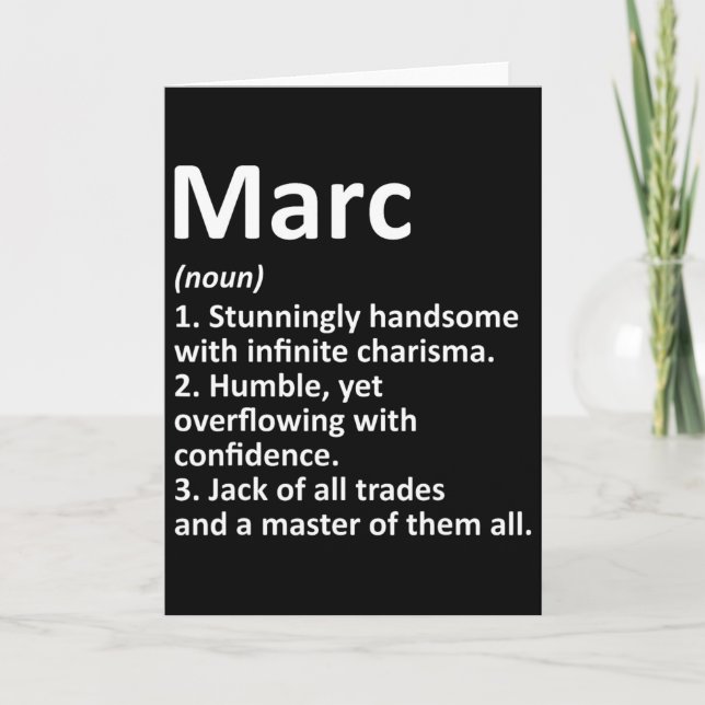 Carte Marc Definition Personalized Name Funny Birthday G (Devant)