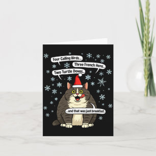 Carte Marchandise de chapeau de Noël de chat drôle de ch