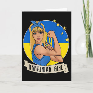 Carte Marchandise Fille Ukrainienne Drapeau Ukraine Ukr