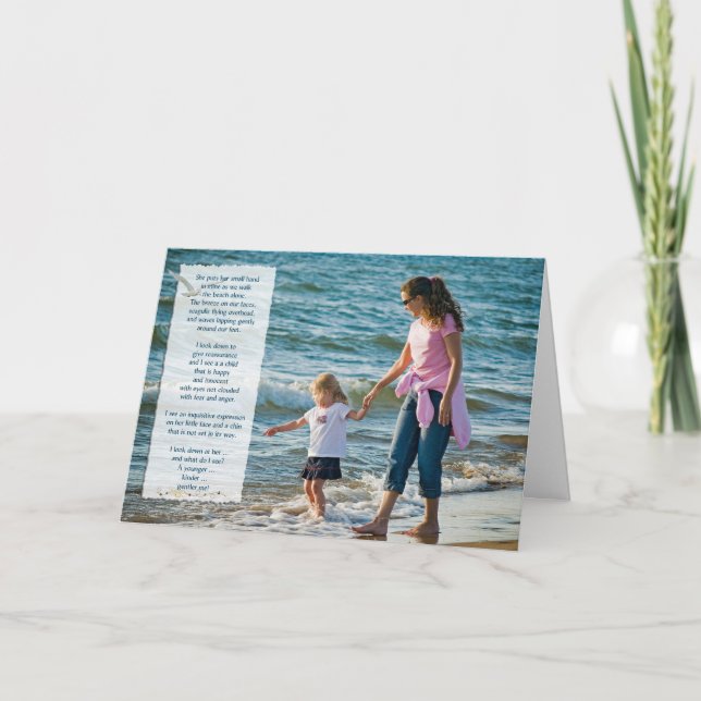 Carte Marche De Plage Anniversaire Pour Petite-Fille (Devant)