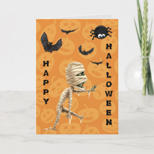 Carte Marche mignonne Zombie Enfants Halloween