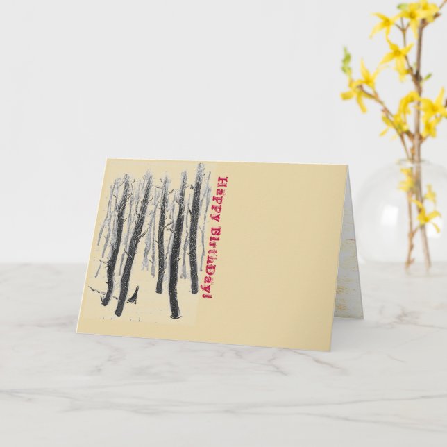 Carte Marcher À Travers La Forêt De Neige (Fleur jaune)