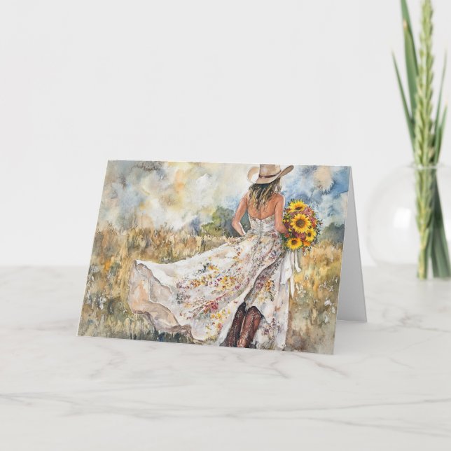 Carte Marcher vers Forever avec des tournesols (Devant)