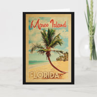 Marco Island Florida Palm Tree Beach Vintage Trave