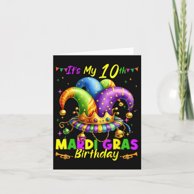 Carte Mardi Gras 10e anniversaire Gras Mardi 10 ans (Devant)