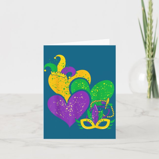 Carte Mardi Gras 2025 Cute Hearts Valentine Women Girl K (Devant)