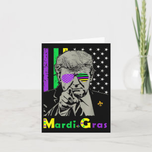 Carte Mardi Gras Costume Donald Trump Us Drapeau Drôle T