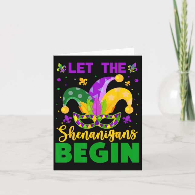 Carte Mardi Gras Costume Laisser Les Shenanigans Commenc (Devant)