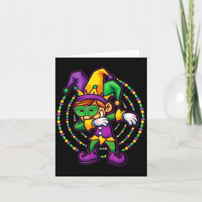 Carte Mardi Gras Dabbing Boys Kids Gift Funny New Orlean (Devant)