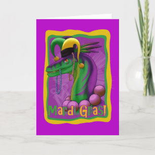 Carte Mardi Gras Dinosaur