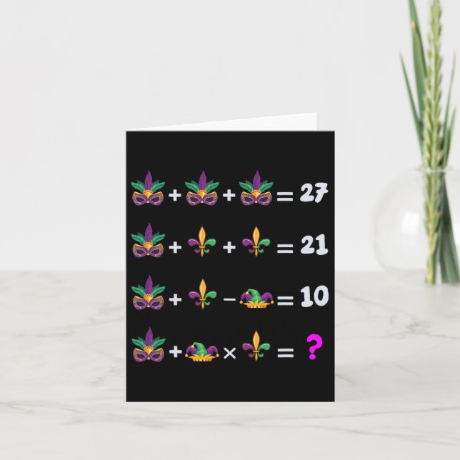 Carte Mardi Gras Équation Math Pour Les Étudiants Mard (Devant)