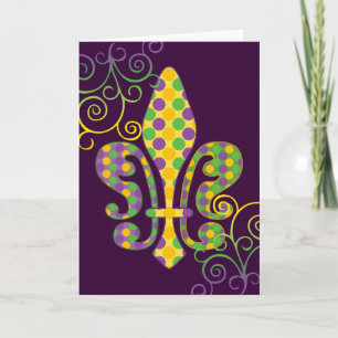Carte Mardi gras Fleur de Dots