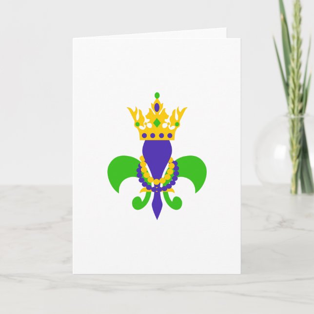 CARTE MARDI GRAS FLEUR DE LIS (Devant)