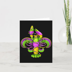 Carte Mardi Gras Fleur De Lis Crawfish Costume léopard