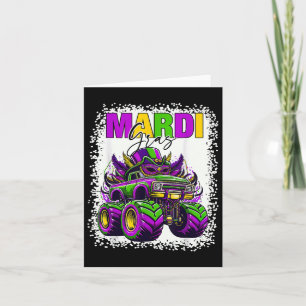 Carte Mardi Gras Garçon Monster Truck 2025 pour enfants