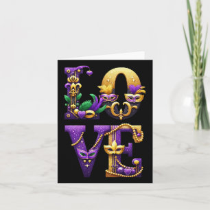 Carte Mardi Gras Love Lettres Costume de tenue Hommes Fe