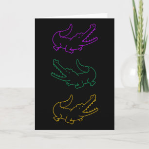 Carte Mardi Gras mardi gras Alligators Violet Vert Et