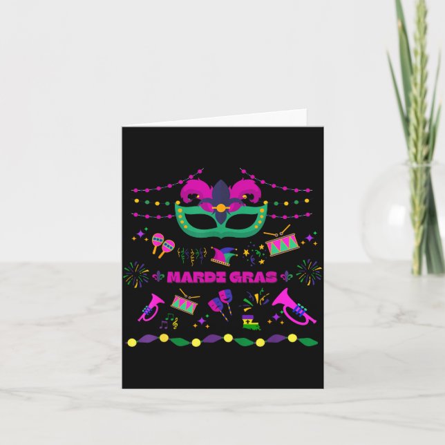 Carte Mardi Gras Mignon Collage Doodle Prépa Pour Femmes (Devant)