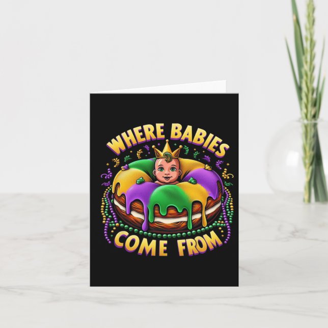 Carte Mardi Gras Où Les Bybies Viennent Du King Cake 2 (Devant)