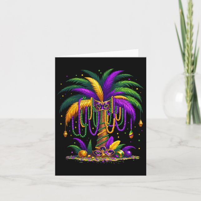 Carte Mardi Gras Palm Tree Hawaiian Tropical Party Men W (Devant)