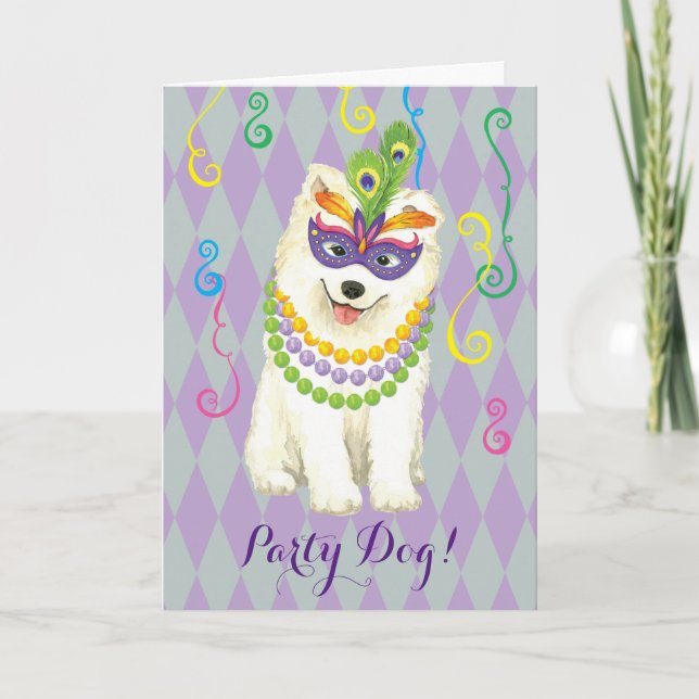 Carte Mardi Gras Samoyed (Devant)