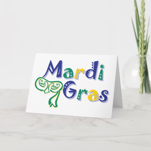 Carte Mardi Gras Tri Masque (Devant)