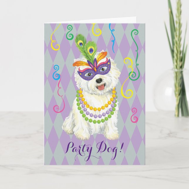 Carte Mardi Gras Westie (Devant)