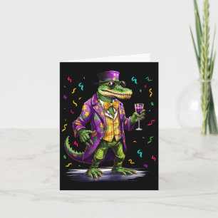Carte Mardigator Mardi Gras Alligator Costume Hommes Fem