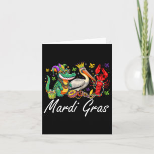 Carte Mardigator Mardi Gras Alligator Hommes Femmes Mard
