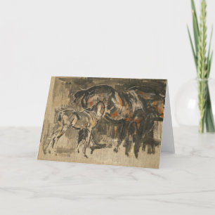 Carte Mare et poulain   Joseph Crawhall